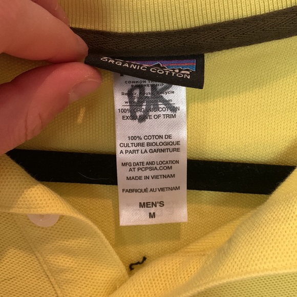 Mens Patagonia cotton polo yellow size medium - Picture 2 of 2